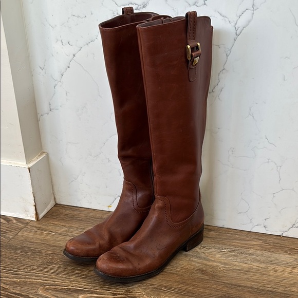 Blondo Women's Size 8M Volly Brown Leather Waterproof Side Zip Tall Riding Boots - Picture 1 of 16